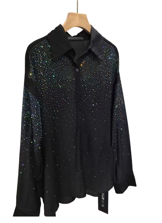 Starlight Elegance, Crystal Embellished Shirt