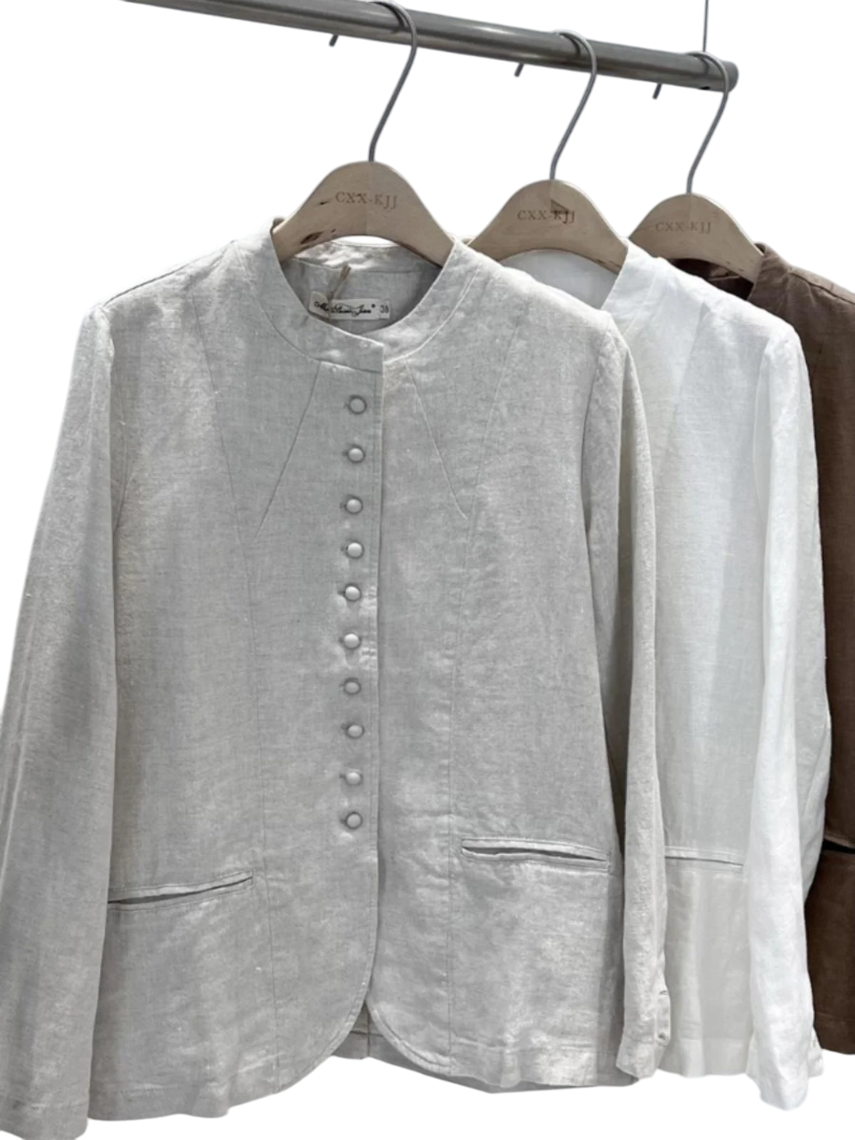 Pure Harmony, Linen Buttoned Jacket & Trousers Set